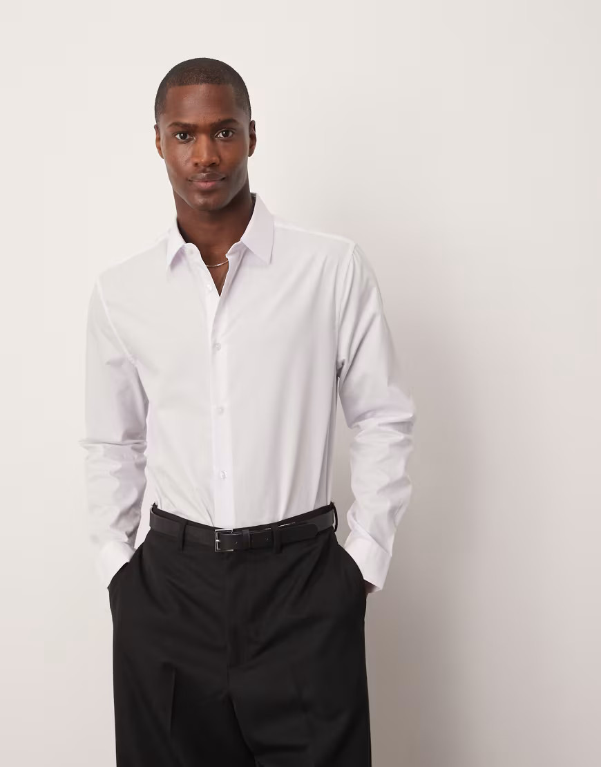 ASOS DESIGN regular fit shirt in white | ASOS (Global)