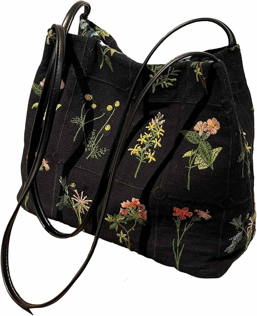 Lefe Liee floral small tote bag for women, Reusable Aesthetic Canvas Shoulder Bag Hobo Crossbody ... | Amazon (US)