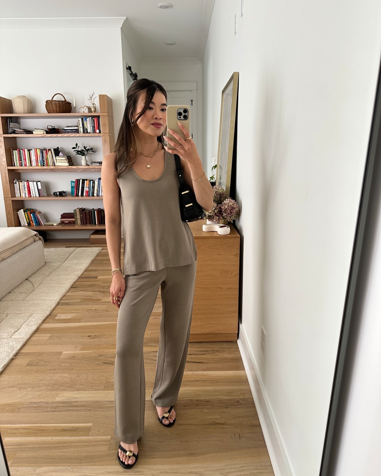 Sizing info:
•Tank size XXS in Brindle
•Pants size XXS in Brindle

petite fashion, get dressed with me, outfit inspiration, ootd, nashville outfit, Nashville influencer, petite style, vacation style, casual outfits, mom style, petite pants, spring outfits, spring outfit info, spring pants, spring outfit idea, spring top, spring bag, spring tank, spring shoes, travel pants, brown tank, summer tank, racerback tank, matching set 
@OAK + FORT 
 

#LTKTravel #LTKPetite #LTKSeasonal