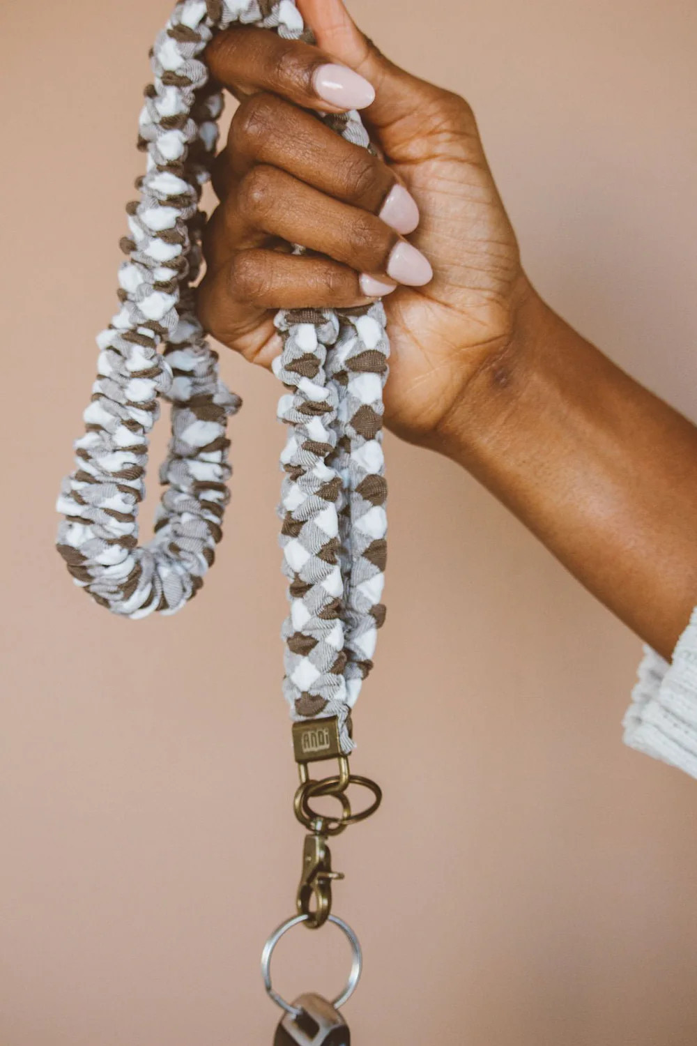 Brown Checkered Lanyard | Shop Andi