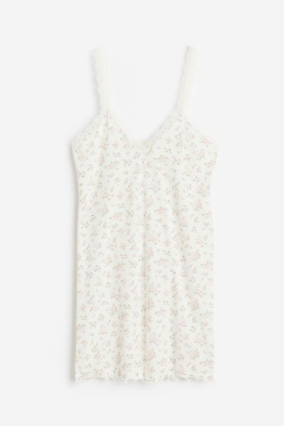 Lace-trimmed Ribbed Nightgown | H&M (US + CA)