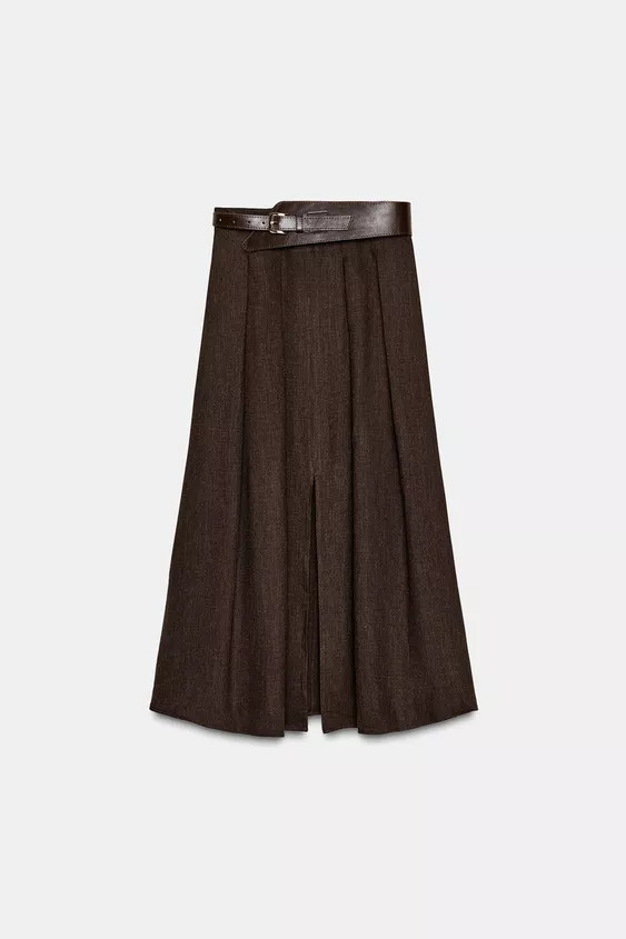 BELTED MIDI SKIRT | Zara US