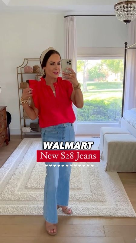 Comment LINKS for shopping links sent right to your DMs! Hooray!!! Our favorite denim collection at Walmart just launched a new crop flare style for summer! The fabric is lightweight and so comfy! Y’all will love them! One size just sold out today so don’t wait to grab yours! If unsure on sizing grab two pairs as they will sell out asap. Wearing size 2 here. They come in white too so stay tuned for a try on of those! 🥰 Leave a comment below if you’d like the link for items shown + some additional new Scoop denim styles! ❤️ Have a great day! ~ L & W 

#LTKstyletip #LTKfindsunder50