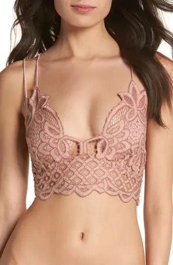 Women's Free People Intimately Fp Adella Longline Bralette, Size X-Small - Pink | Nordstrom