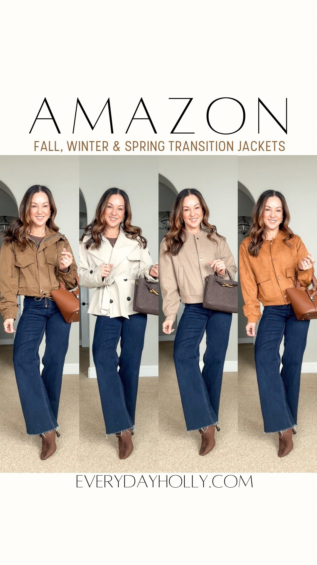 Cropped Trench coat S , bomber jacket S, and cropped faux suede   Jacket XS and wool blend jacket S. Jeans XS, ankle suede brown booties TTS, Long sleeve slim fit tee XS, cute look for less bags

#LTKSaleAlert #LTKFindsUnder50 #LTKOver40