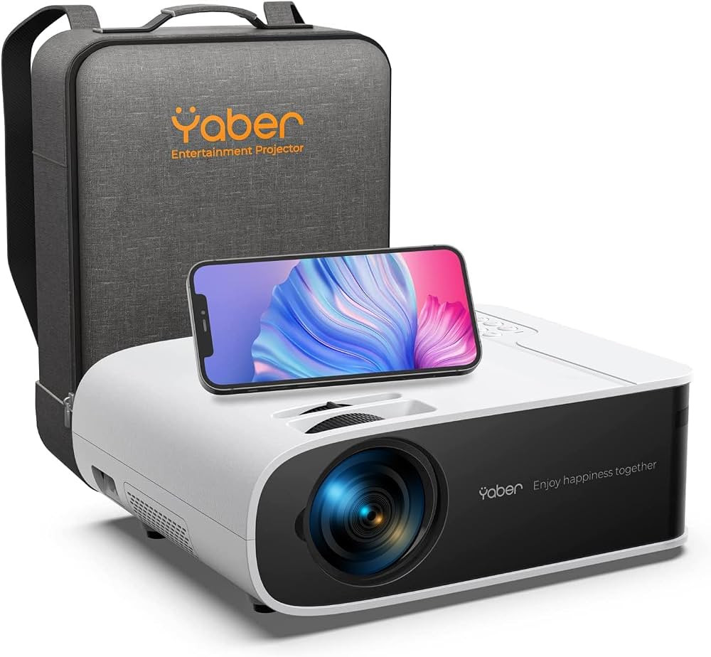Projector with WiFi 6 and Bluetooth, YABER C450 19000L 4K Support Native 1080P Portable Outdoor P... | Amazon (US)