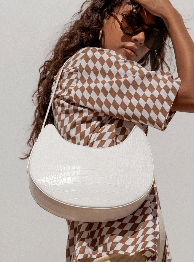 State of Mind Bag White Croc Eco | Princess Polly US