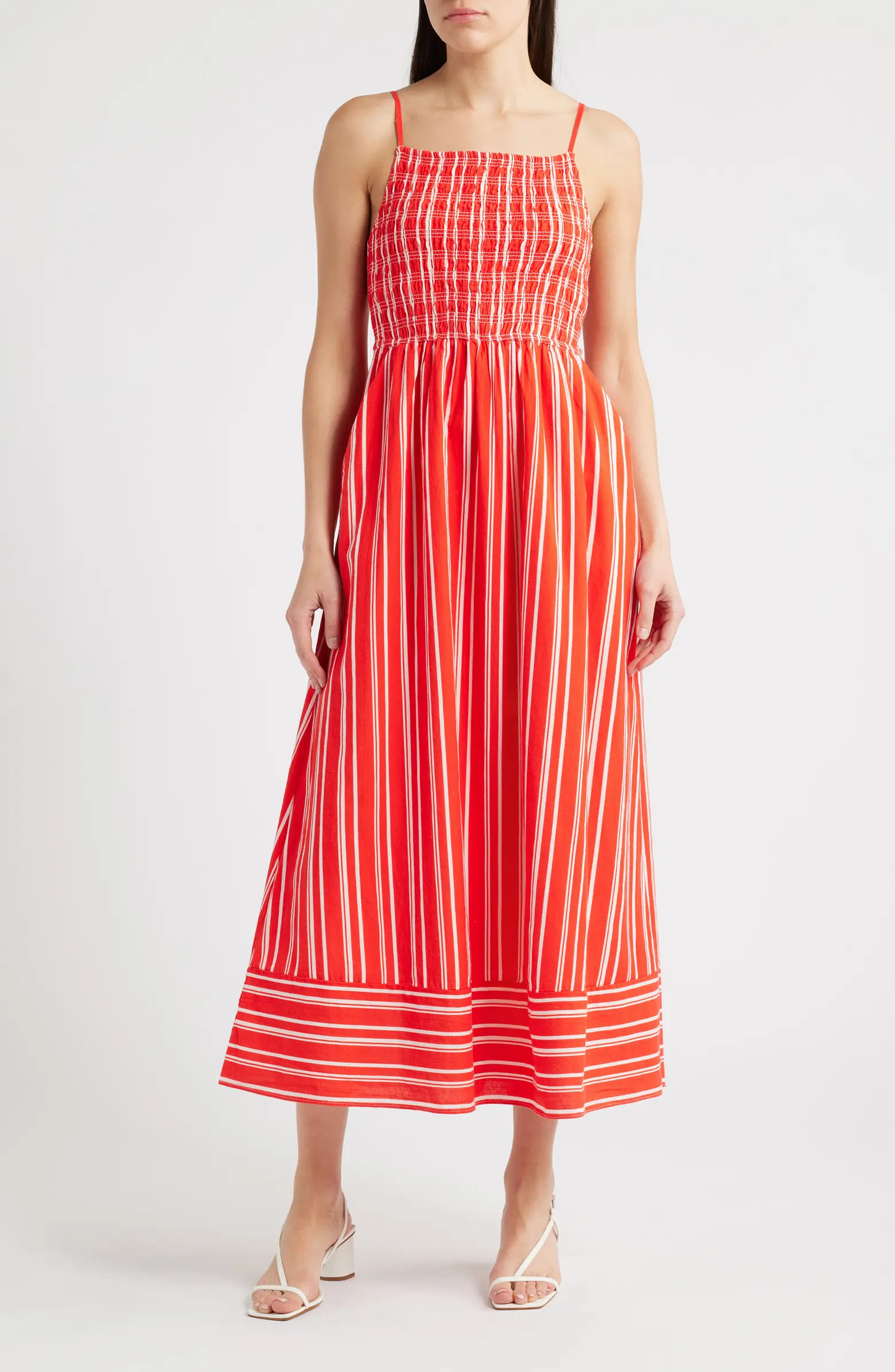 Cleobella Lacey Smocked Sleeveless Cotton & Linen Maxi Dress | Nordstrom | Nordstrom