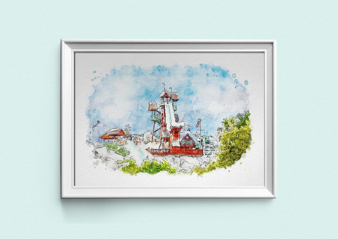 Blizzard Beach Disney Watercolour Print, Disney Print, Disney Poster, Disney Park Posters, Walt D... | Etsy (US)