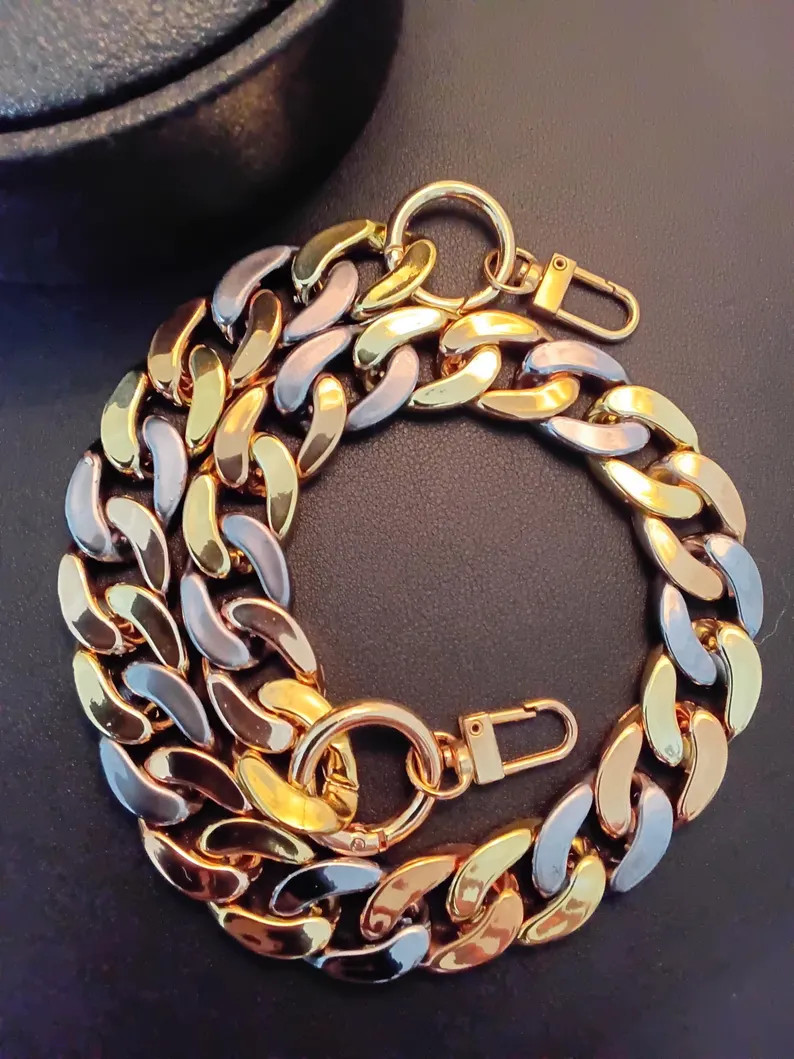 Mix Metallic Colours Chain Link Bag Strap - Etsy Canada | Etsy (US)