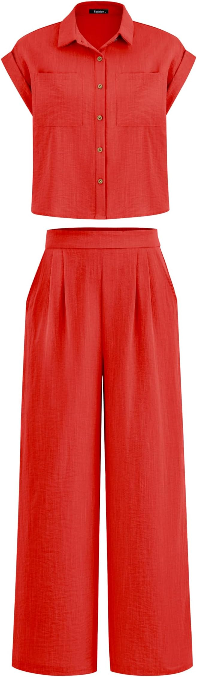 PRETTYGARDEN Womens 2 Piece sets Summer Cap Sleeve Tops Palazzo Pants Dressy Casual Vacation Trav... | Amazon (US)