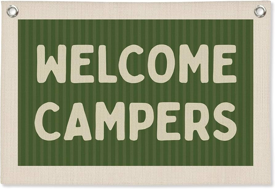 Camp Banner, Welcome Campers Camping Classroom Decor, Summer Camp Decor, Camping Flag Party Banne... | Amazon (US)