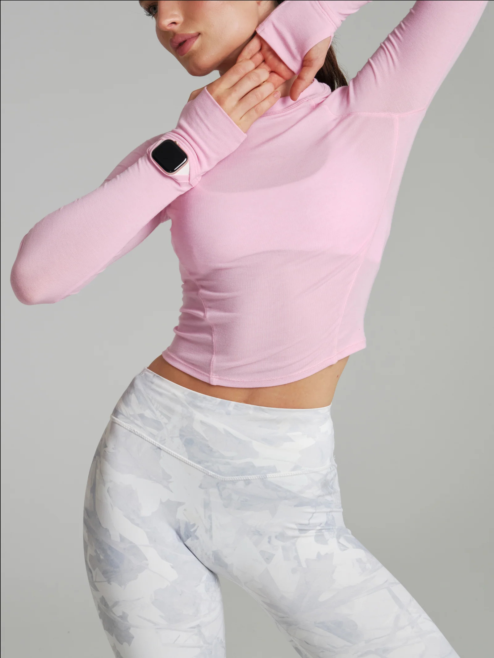 Base Layer Long Sleeve Waist Top - Plastic Pink | Buffbunny Collection