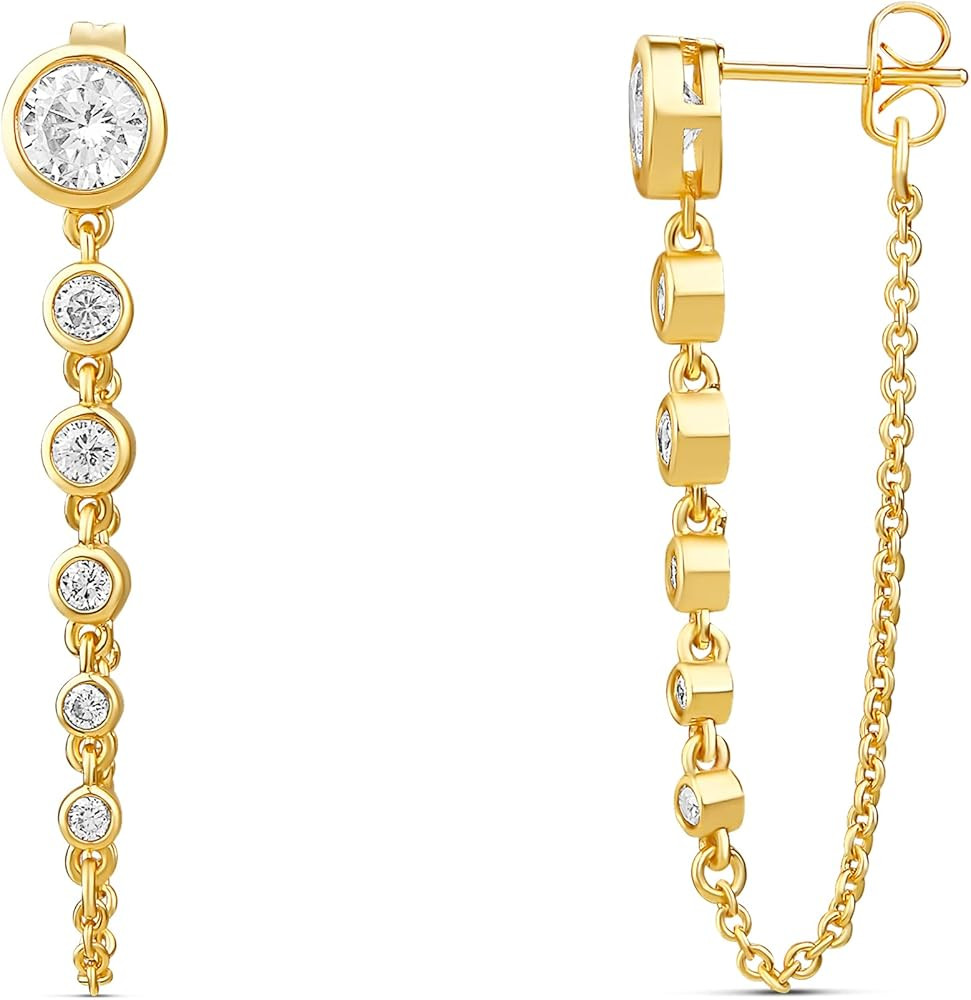MILLA Dangle Earrings for Women - Cute Designer Earrings for Women Trendy Gold Chain Earrings & S... | Amazon (US)