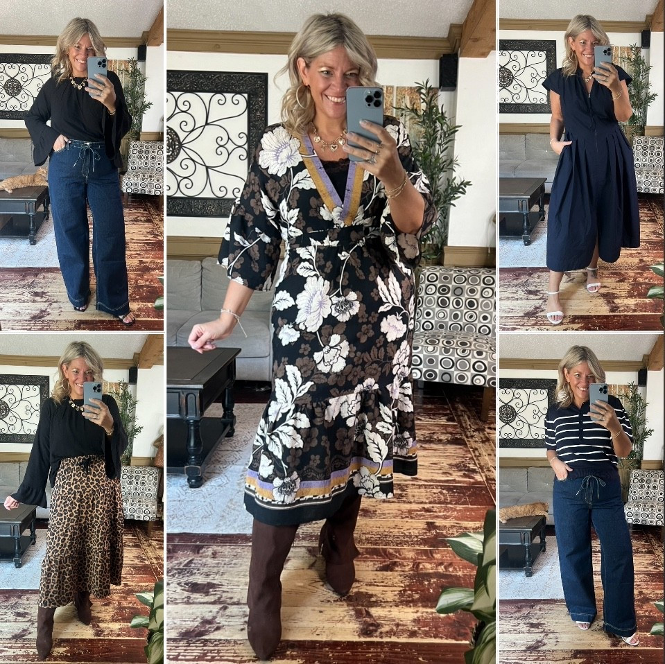 Fall fashion, back to school , teacher outfits 
Size 10 in the jeans (they run HUGE- size down 2 sizes), dresses, skirt, and sweater size large 
Faux suede boots true to size .

#LTKFindsUnder50 #LTKSeasonal #LTKStyleTip