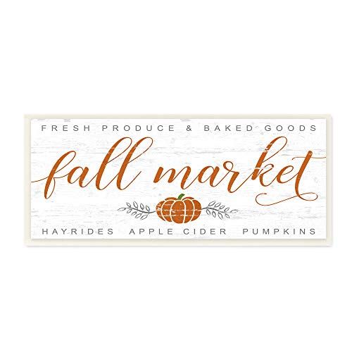 Stupell Industries Charming Fall Market Sign Autumn Pumpkin, Design by Jessica Mundo Wall Plaque, 7  | Amazon (US)
