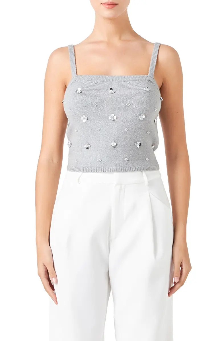 Endless Rose Sequin Floral Sweater Camisole | Nordstrom | Nordstrom