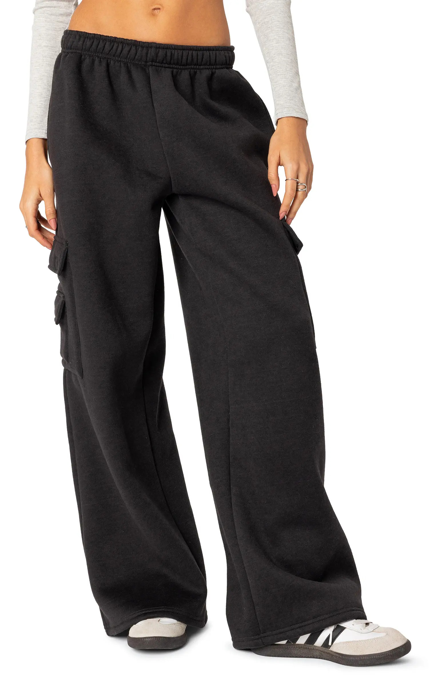 EDIKTED Wide Leg Cotton Cargo Sweatpants | Nordstrom | Nordstrom