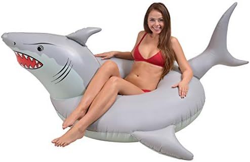 GoFloats Great White Bite Shark Party Tube Inflatable Raft - Fun Swimming Pool Floats for Adults ... | Amazon (US)