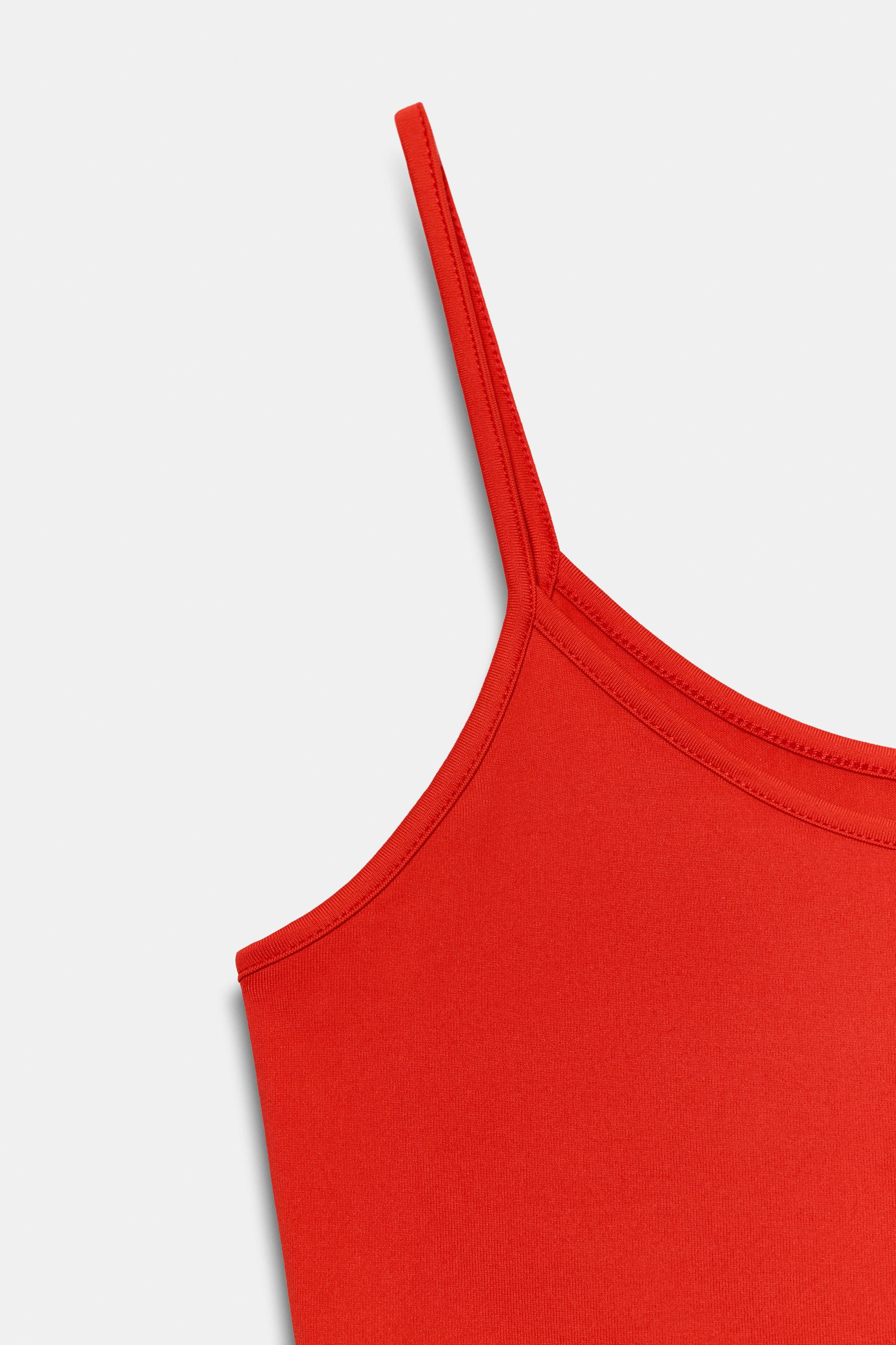 FINE STRAP POLYAMIDE T-SHIRT | Zara UK