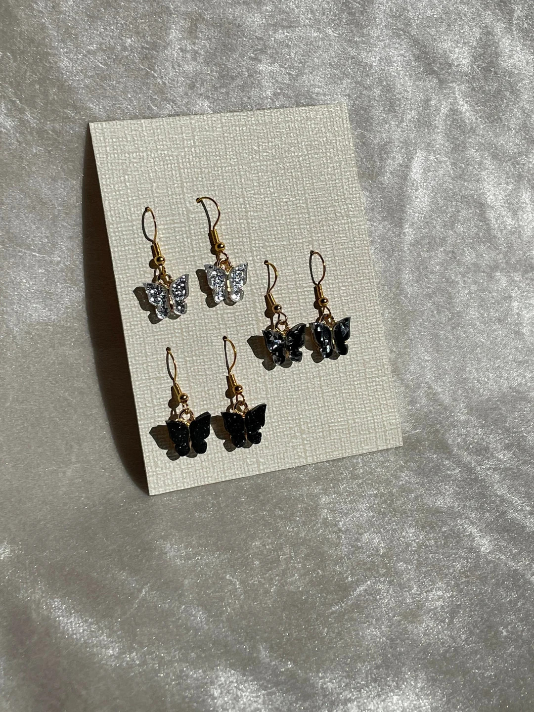 Glitter Butterfly Dangle Earring Set - Etsy | Etsy (US)