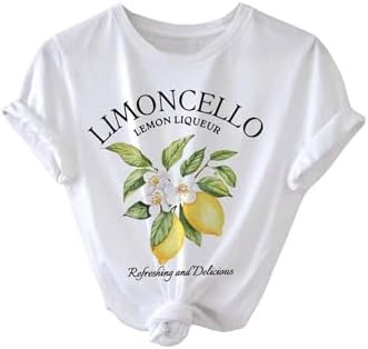 SweatyRocks Women's Lemon Shirts Letter Fruit Printed Graphic Tees Short Sleeve Casual T-Shirt | Amazon (US)