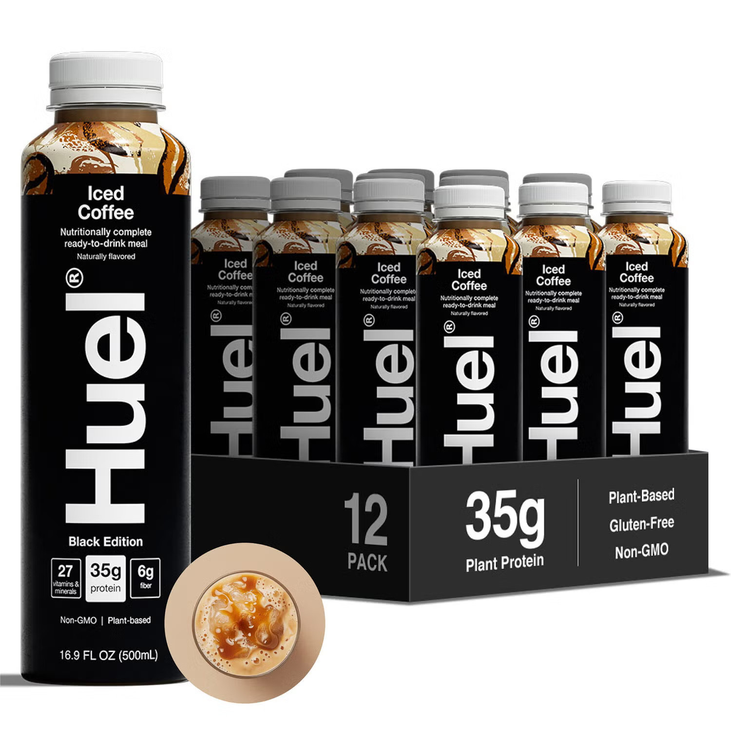 Black Edition RTD High-Protein Meal - Iced Coffee - 16.9 fl oz (12 Bottles) | GNC
