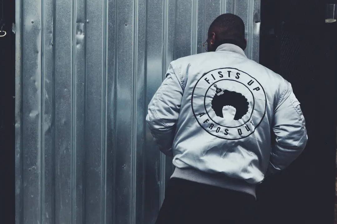 ADULT Fists up Afros Out Unisex Satin Bomber Jacket - Etsy | Etsy (Global)