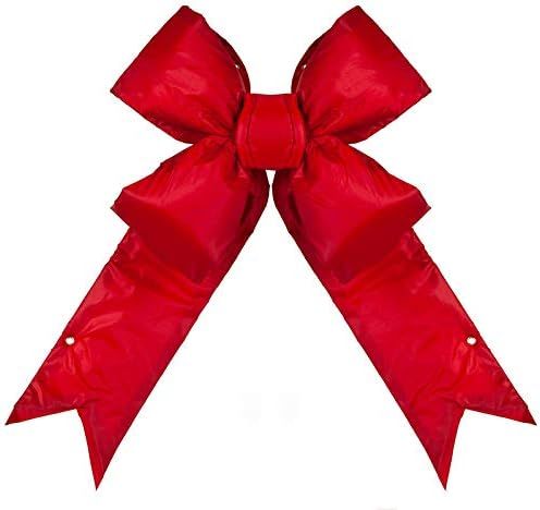 Big Red Bow - Large Outdoor Christmas Bow Commercial Christmas House Decorative Bow (24", Red Str... | Amazon (US)