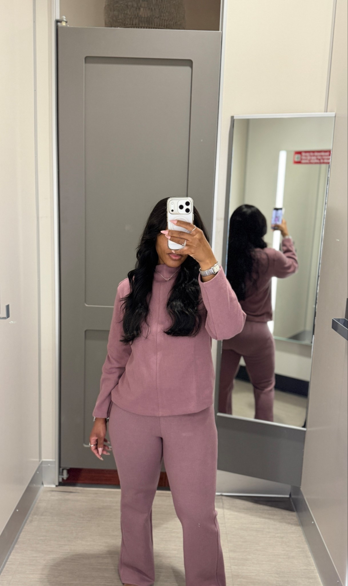 wearing a size medium in the top and a small in the bottom. The bottoms fit better on me in a small and love the color, the medium top gave enough room to move around without feeling like the neck part would be too tight.

#LTKPetite #LTKootd #LTKU