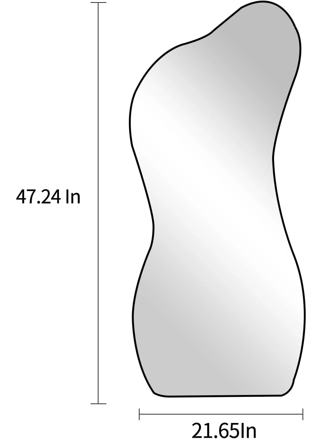 Large Irregular Shaped Mirror,Modern Unique Organic Mirror 47.2"x22" | Wayfair North America