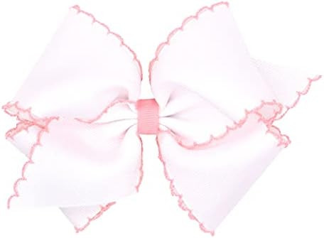 Wee Ones Girls' Classic Grosgrain Moonstitch Hair Bow on a WeeStay No-Slip Hair Clip, Mini King, ... | Amazon (US)