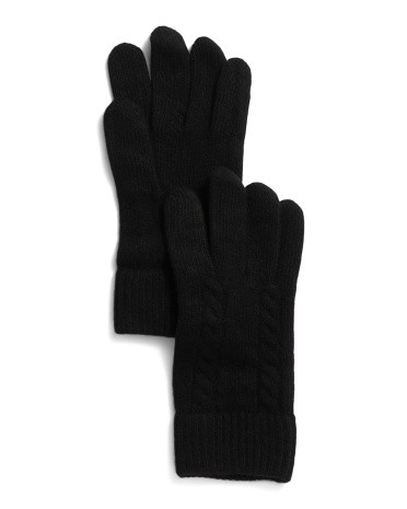 Cashmere Cable Knit Gloves | TJ Maxx