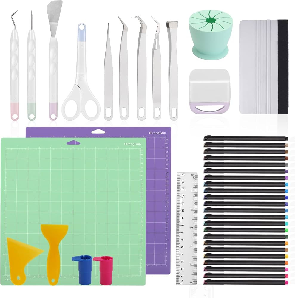 43PCS Ultimate Accessories Bundle for Cricut Maker Machine & All Explore Air, Cricut Vinyl Beginn... | Amazon (US)
