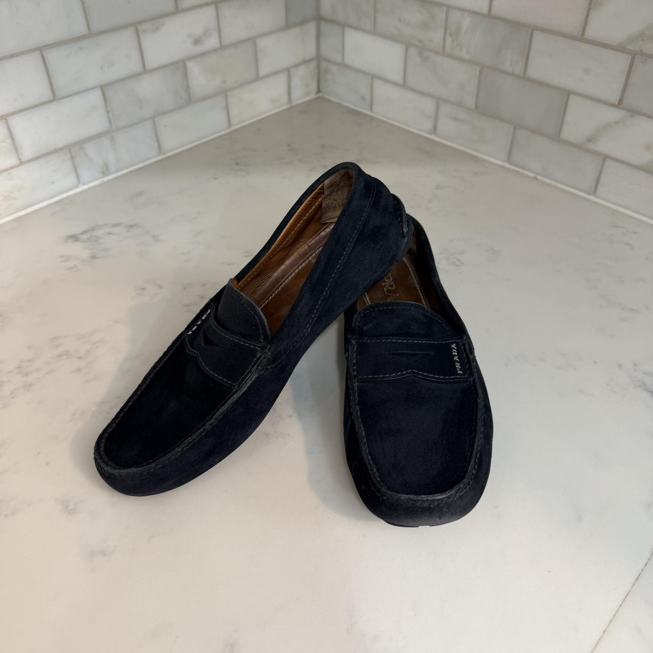 Prada Men's Loafers - Navy/Black | Depop US