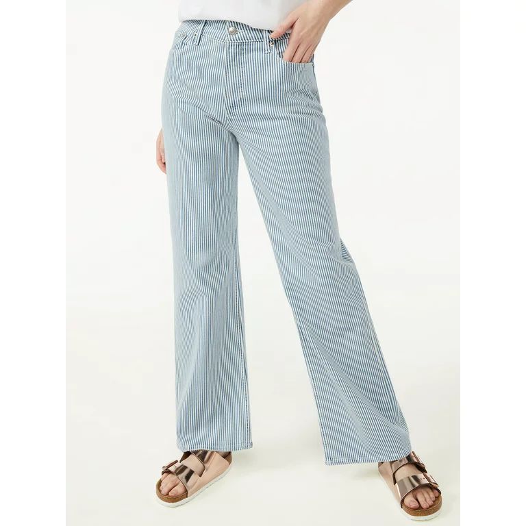 Free Assembly Women's High Rise 70's Wide Leg Straight Jeans | Walmart (US)