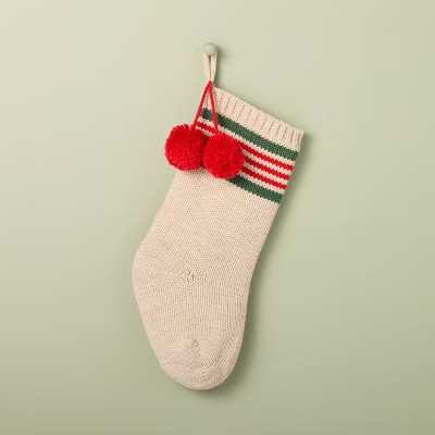 20" Vintage Stripe Knit Stocking Tan - Hearth & Hand™ with Magnolia | Target