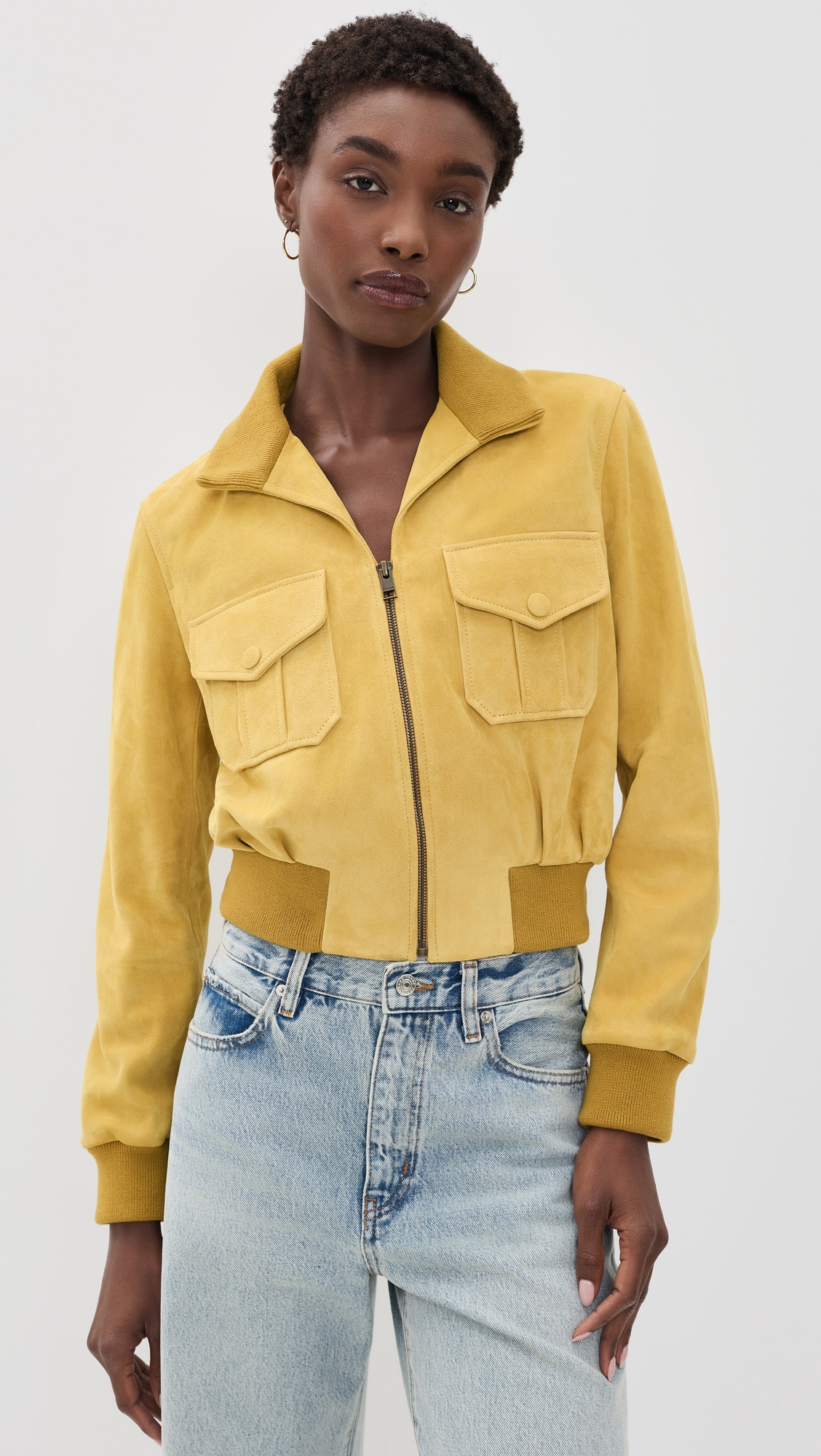 FRAME The Suede Ace Jacket Dijon S | Shopbop