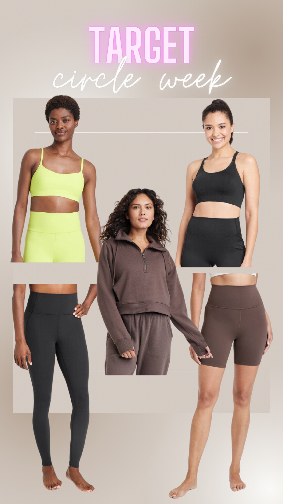 Target circle week - 30% women’s active

I wear and XXL in the bras and and L in the bottoms 

Target style
Target active wear
Target fall
Women’s fall
Women’s clothes
Women’s workout
Activewear
Leggings
Bike shorts
Sports bra
Sale
Women’s style
Midsize
Lululemon dupe

#LTKfitness #LTKstyletip #LTKmidsize