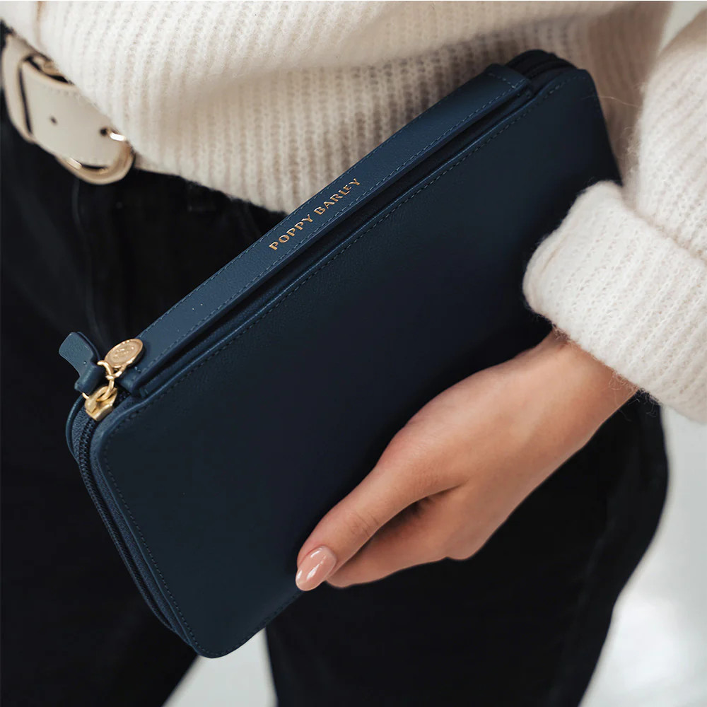 The Four Person Family Passport Holder Pacific Micro Pebble | Poppy Barley