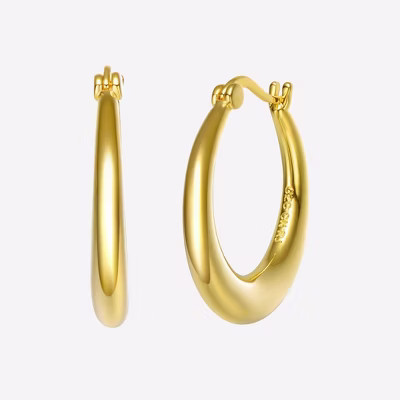 Guili Sleek Perfection 14K Gold Plated Large Hoop Earrings, a Versatile and Elegant Choice to Complete Any Outfit with Modern Sophistication | Target