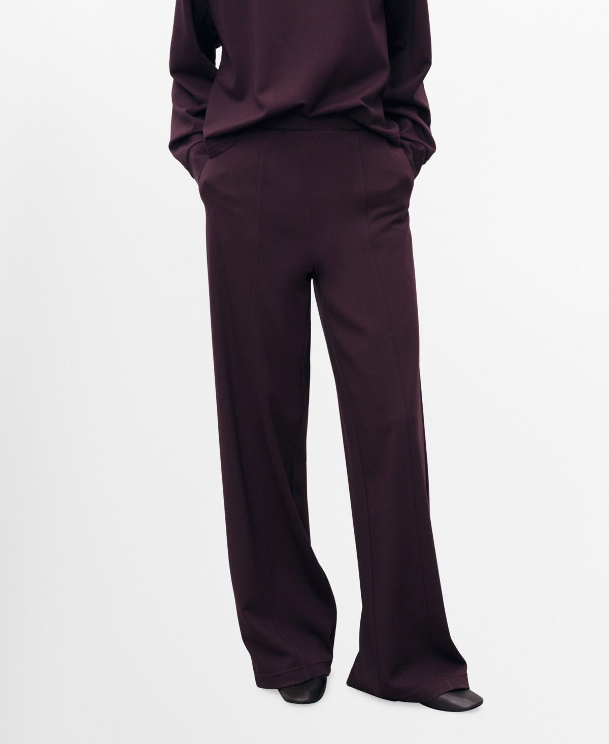 Mango Women's Elastic Waist Jogger Pants - Burgundy | Macy's