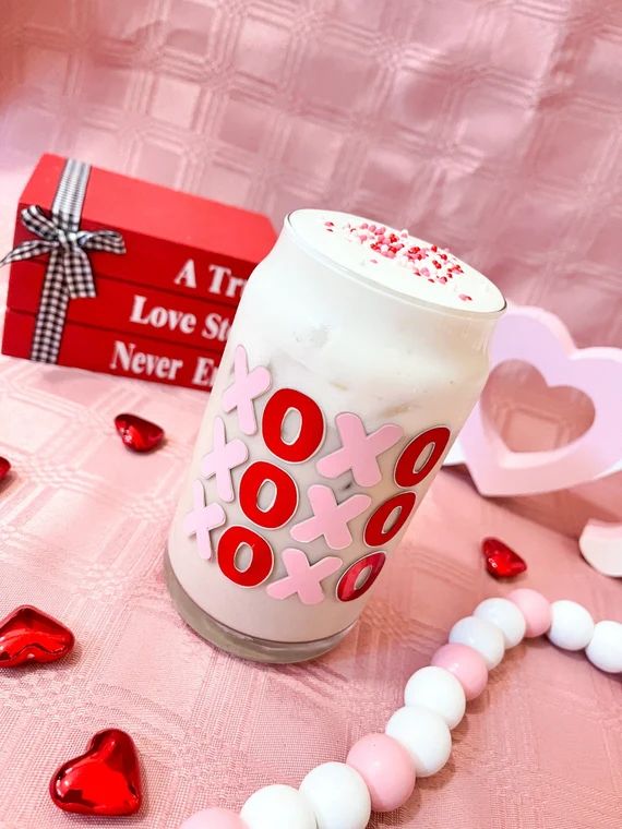 Valentines Day Coffee Glass  Valentines Day Beer Can Glass | Etsy | Etsy (US)