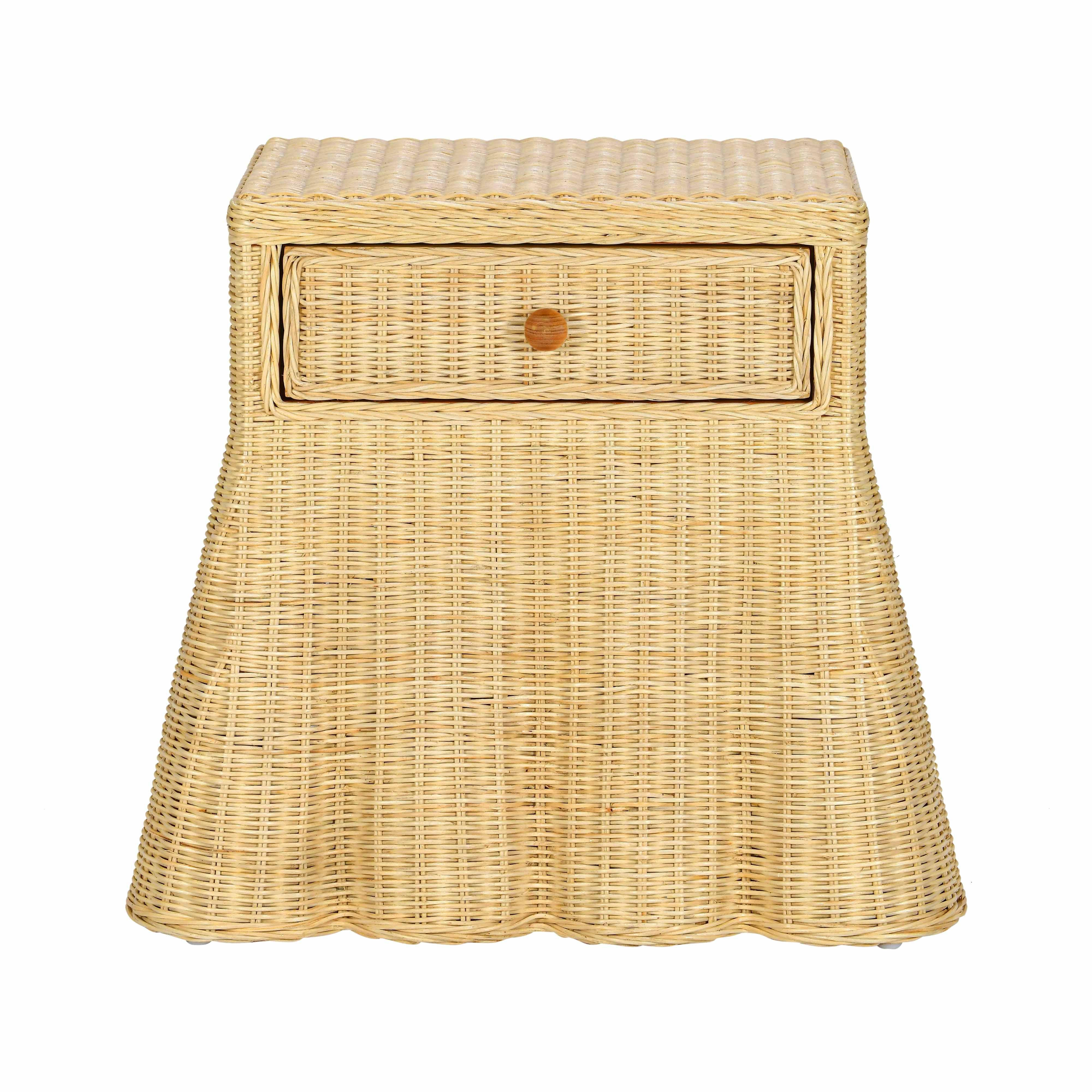 Pentra 25" Natural Rattan Nightstand With Drawer | TOV Furniture