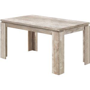 Monarch 59" x 36" Contemporary Wooden Paneled Dining Table in Taupe | Cymax