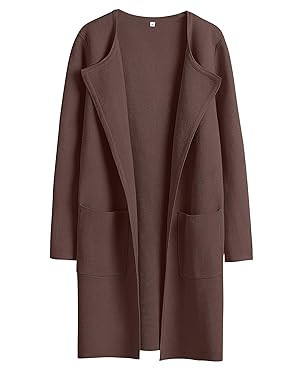 ANRABESS Womens Cardigan Sweater Open Front Knit Long Coatigan Dressy Casual Jacket Coat 2025 Fal... | Amazon (US)