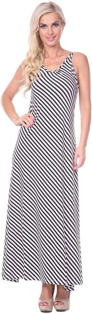 white mark Women's Backless Striped Maxi Dress | Amazon (US)