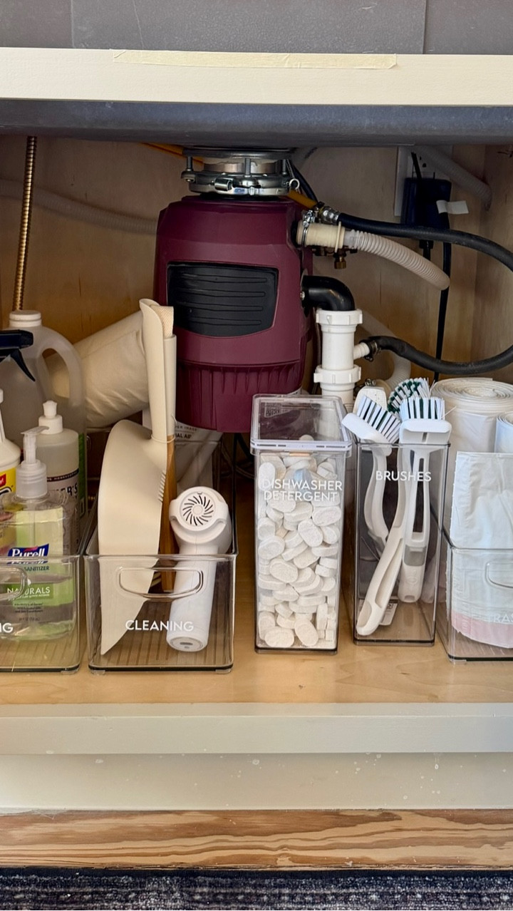 Under the sink can pose a challenge but also is an area where a few simple organizational products can make all the difference! Affixx bins, Linus Bins, and airtight canisters provide streamlined solutions that are also aesthetically pleasing  

#LTKHome #LTKmomlife