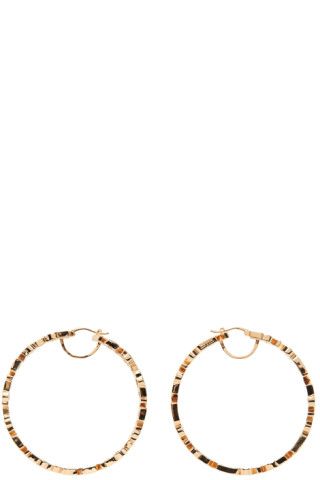 Gold Logo Hoop Earrings | SSENSE