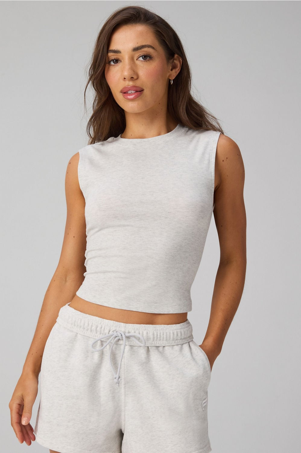 Classic Cotton Cropped Muscle Tee | Fabletics
